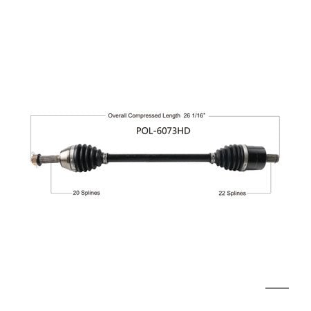 Wide Open Heavy Duty CV Axle for POL HD FRONT L/R RANGER 570 FULL/CREW 16 POL-6073HD